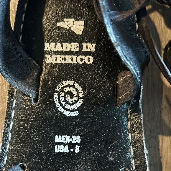 Black Leather Women Sandals - Picture 3 of 8